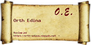 Orth Edina névjegykártya